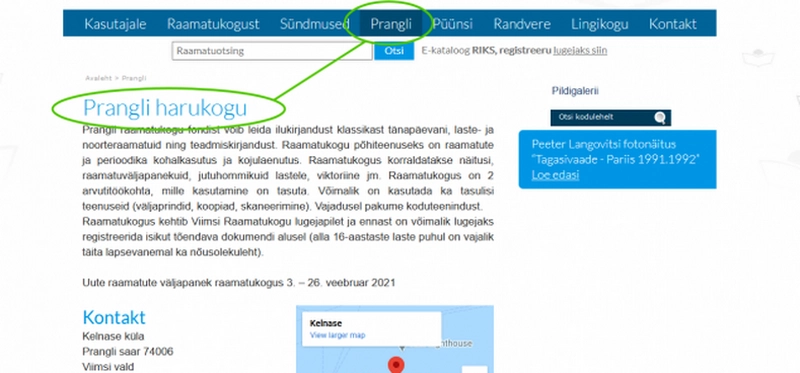 ks koduleht, mitu alamsektsiooni