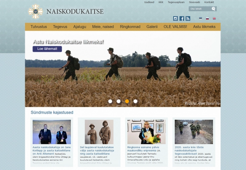 ks koduleht, mitu alamsektsiooni